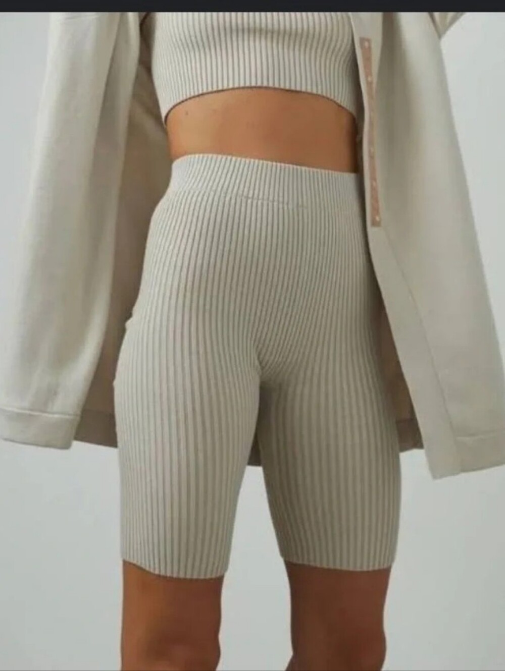 Lunya Cozy Cotton Silk Bike Short in Canvas Womens Large Beige NeutralAthleisure